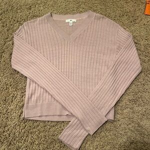 BP. Women's V-Neck Ribbed Sweater - mauve
